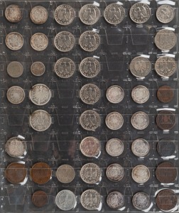 Germany: An album containing a small collection of mainly silver pre-WW2 coins, plus some later and a few Austrian 25, 50 & 100 schilling coins. (Total: 79). Mixed condition.