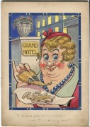 ENGLAND: Four original watercolour artworks by DUDLEY BUXTON (1884 - 1951) for postcards published as part of his "Inter-Art" Comique Series, which first appeared around 1913 and continued until at least the 1930s. All four artworks are watercolours and i - 2