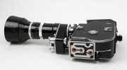 BOLEX-PAILLARD: H16 Rex-4 Reflex 16mm movie camera [#241870], c. 1968, with Kern Vario-Switar 16-100mm f1.9 Poe Bolex H16RX lens [#1122624]. - 2