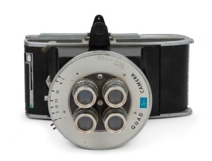 AVANT: Unusual Quad 32-100 AS four-lens camera, c. 1966. Intended for the production of ID and passport photographs in batches of two or four.