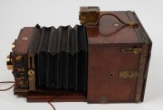 ADAMS & CO.:&nbsp;4&frac34; x 6&frac12;" plate stereo field camera, c. 1900s, with twin Wray London 5" Stereo lenses [#9583 & #9578], roller-blind shutter,&nbsp;and&nbsp;Watson Bowden 'The Antinuous' shutter release cable. - 3