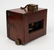 ADAMS & CO.:&nbsp;4&frac34; x 6&frac12;" plate stereo field camera, c. 1900s, with twin Wray London 5" Stereo lenses [#9583 & #9578], roller-blind shutter,&nbsp;and&nbsp;Watson Bowden 'The Antinuous' shutter release cable. - 5