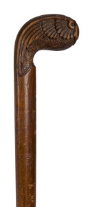 R.A.F. Walking stick carved from the propeller of a bi-plane, WW1 period, 91cm high