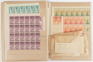Late 1940s ex-dealer's holding of Australian & New Zealand issues - Peace, Health, 3½d UPU, etc. - in blocks and part sheets, (100s) MUH.