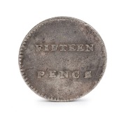 1813 New South Wales Fifteen Pence or Dump. Struck with die pair A/1 with H on reverse not visible; but with traces of the underlying design visible on reverse. Ex. Dr Allan Sutherland Collection; Noble Auction No.71, November 2002. - 4