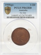 ELIZABETH II, PERTH MINT PROOF 1955 half penny; in PCGS case. - 2