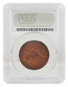 Elizabeth Ii, Perth Mint Proof 1955 Penny; In Pcgs Case.