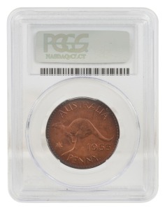 ELIZABETH II, PERTH MINT PROOF 1955 penny; in PCGS case.