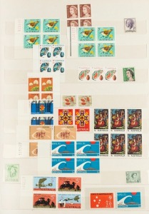 Large stockbook containing unorganized Australian blocks, etc.; mainly decimal period. (100s) MUH.