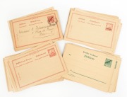 GERMAN COLONIES: POSTAL STATIONERY: An accumulation of China, New Guinea, Marshall Islands & Samoa Colonial stationery cards: 3 used, 6 overprinted SPECIMEN, and 19 Unused including 3 G.R.I. Overrprinted types.&nbsp;