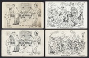 NEW ZEALAND: WORLD WARS ONE & TWO postcards including several "Red Triangle" types, "Victory" types featuring artwork by Silverwood, cards by Charles Buchan, Mence & O'Halloran Trentham types, etc. (34).