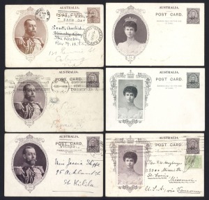 The 1911 CORONATION ISSUES: A collection of different types, comprising of 8 Unused and 4 Postally Used examples, one being uprated for delivery in July 1911 to Missouri. (12)..