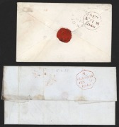 GREAT BRITAIN: 1d black [IB] used on a 9 JUNE 1840 entire from GLASGOW to Invermay; also, a 1d black and a 2d blue on an 11 Sept. 1840 envelope from GREAT MALVERN to Edinburgh. Adhesives are 3-4 margin. (2 items). - 2