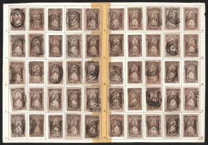 VICTORIA: 1852-56 Queen-on-Throne, Thomas Ham Engraved 2d (SG.18/b) complete reconstruction of the 50 positions, mostly with full margins & generally very attractive. Cat..£1500+.