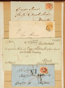 EARLY EUROPE postal history in an album.