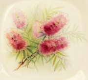 ROYAL WORCESTER "BOTTLE BRUSH" antique English hand-painted porcelain cabinet plate signed "R. AUSTIN", designed by Ellis Rowan, puce factory mark and title to base "Royal Worcester, England, The Mrs Ellis Rowan Series, Australian Flowers, Prouds Ltd.", 2 - 2