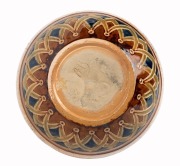 DOULTON LAMBETH&nbsp;pottery vase adorned with sheep and cattle sgraffito decoration&nbsp;by HANNAH BARLOW and FLORRIE JONES, 19th century, impressed factory mark and artists' monograms to base, 16.5cm high - 2