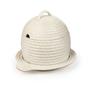 WEDGWOOD rare antique English pottery beehive form honey skep, circa 1815, impressed "WEDGWOOD, W.", 10cm high