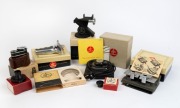BOLEX-PAILLARD: Eight accessories, all of them in maker's boxes - one Trifilm Splicer, one Declic&nbsp;Handle, one Bolex H 100cm cable release,&nbsp;one Bolex H Rackover, one Synchronizer 18-5,&nbsp;one Parallax Corrector for D8L/B8L/B8SL/C8SL,&nbsp;one Right-Angle Viewfinde