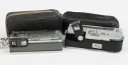 MAMIYA: Two c. 1960 miniature cameras - one Mamiya 16 Automatic with wrist strap and leather case, together with one Mamiya 16 EE Deluxe with matching leather case. (2 cameras) - 2