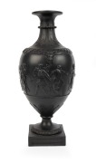 WEDGWOOD & BENTLEY "Dancing Hours" rare early black basalt English pottery vase in the Etruscan style, circa 1775, impressed "Wedgwood & Bentley", 30.5cm high - 3