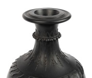 WEDGWOOD & BENTLEY "Dancing Hours" rare early black basalt English pottery vase in the Etruscan style, circa 1775, impressed "Wedgwood & Bentley", 30.5cm high - 4
