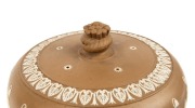 JAMES DUDSON&nbsp;impressive antique English Jasper Ware pottery cheese bell and dish, 19th century, impressed pictorial mark to base, 25cm high, 31cm diameter - 3