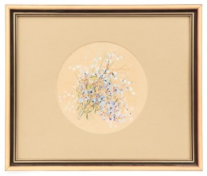 MARIAN ELLIS (ELLIS) ROWAN (1848-1922), Comesperma volubile, Victoria, watercolor and gouache, signed "Ellis Rowan" and titled verso, 15.5cm diameter, 28 x 33cm overall