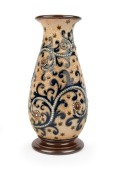 ROYAL DOULTON&nbsp;pottery vase in the Islamic style by GEORGE TINWORTH, factory mark to base with artist's monogram to side, 24.5cm high - 2