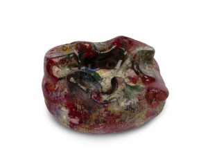 ROYAL DOULTON "Chang" saggarware dish by CHARLES NOKE and HARRY NIXON, circa 1925, stamped "Royal Doulton, Chang, England, Noke, H. N.", 5cm high, 13cm wide