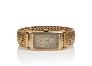 ROLEX "PRINCE OBSERVATORY" wristwatch in 9ct rolled gold case with manual movement, in original Rolex branded plush box, (later 9ct gold mesh bracelet, hallmarked, London, 1970)
