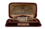 ROLEX "PRINCE OBSERVATORY" wristwatch in 9ct rolled gold case with manual movement, in original Rolex branded plush box, (later 9ct gold mesh bracelet, hallmarked, London, 1970) - 2