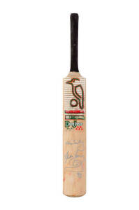 DEAN JONES, match-used "Kookaburra - Dean Jones" Cricket Bat, used by Dean Jones to score a Test century v Pakistan in 1991, signed on front by Dean Jones in silver ink. Good condition for match used bat. [Dean Jones played 52 Tests & 164 ODIs for Austral