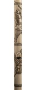 An antique Japanese walking stick with deer antler handle, carved segmented ivory shaft with monkey and figural decoration on brass ferrule, 19th/20th century, 91cm high - 3