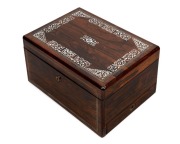 An antique English rosewood travelling box, handsomely fitted with lift-out tray and sterling silver crystal accessories, by William Neal of London, circa 1835, 18cm high, 32cm wide, 23cm deep - 2