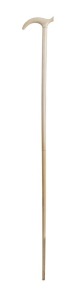 A fine antique full ivory walking stick, the shaft made in two sections, 19th century, 92cm high