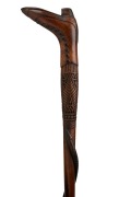 An antique Australian blackwood walking stick with carved boot handle, incised decoration and snake motif, 19th century, ​​​​​​​92cm high - 2