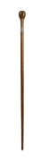 An antique Australian walking stick with turned specimen wood handle, silver collar and myrtle shaft, 19th/20th century, ​​​​​​​90cm high