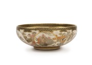 SATSUMA fine quality antique Japanese earthenware bowl decorated with garden scenes and figures, by Fujisan, Meiji period, 5cm high, 13cm diameter - 2