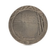 FRANCE: "Le Bain" or "Baigneuses", 1908 [struck 1910], silver medal by Abel-Lafleur, 54mm, depicting two naked females bathing; rev.trees by a river; softly modelled, superb art-deco design.&nbsp; Abel-Lafleur is best known for his enduring design of the FIFA - 2