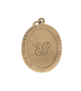 VICTORIAN FOOTBALL LEAGUE: 2nd EIGHTEEN LIFE MEMBERSHIP FOB awarded to "E. PORTER, PAST VICE-PRESIDENT, 1923-30", gold.