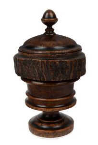 An antique fruitwood treen ware Wassail bowl, 18th/19th century, 22cm high