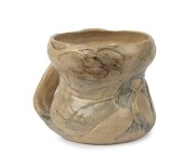 MERRIC BOYD impressive pottery vase with windswept tree in landscape decoration, incised "Eucalyptus or Gum Tree, Merric Boyd, 1939", 15cm high, 19cm wide