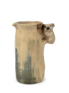 PHILIPPA JAMES tall pottery jug with applied koala decoration, incised "Philippa James", 16.5cm high