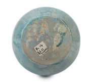 PEGGY WHITING turquoise glaze pottery vase decorated with fruit and leaves, incised "Peggy Whiting", 10cm high, 16cm wide - 2