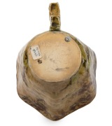 JOLLIFF large hand-built pottery jug with unusual green and brown glaze, incised "Jolliff, Hand Built, FEC, 1943", 12cm high, 23cm wide - 2