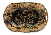 WILSON & RIDGE (Yarraville Pottery, Footscray) Colonial bread plate with mottled glaze, 19th century, 35cm wide