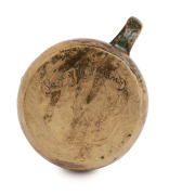 PEGGY WHITING green and brown glazed pottery jug with applied fruit and branch handle, incised "Peggy Whiting", 16cm high - 2