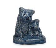 MERRIC BOYD (attributed) pottery koala figure group with mottled blue glaze, ​​​​​​​10cm high