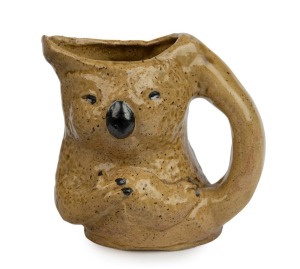 STAN & GEOFF GILBERT (MERRIC BOYD design) pottery koala jug, signed "Koala, Vic. Australia, 1929", ​​​​​​​11cm high x 11cm wide